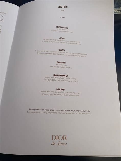 dior des lices st tropez menu